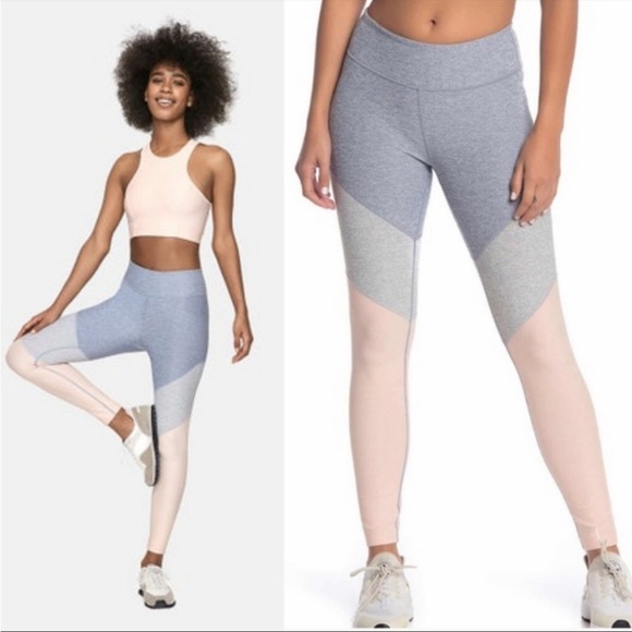 NEW Outdoor Voices Springs Colorblock 7/8 Leggings High Rise Lake Dove Rose S - Picture 8 of 14